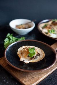 Grilled scallops with XO sauce